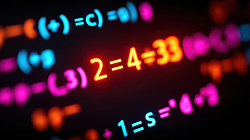glowing mathematical equations